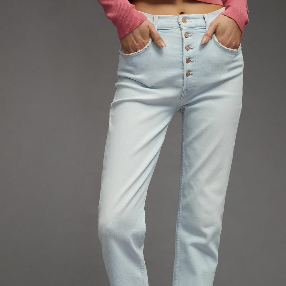 MOTHER The Pixie Tomcat High-Rise Jeans Pina Colada Paradise- Sz 30 - EUC